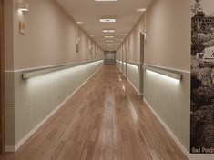 2fk-projekt-wnetrz-wroclaw-legnica-boleslawiec-korytarz-szpital-przychodnia-klinika-sanatorium-fototapeta-tapeta-winylowa-drewno-zielone-bezowe